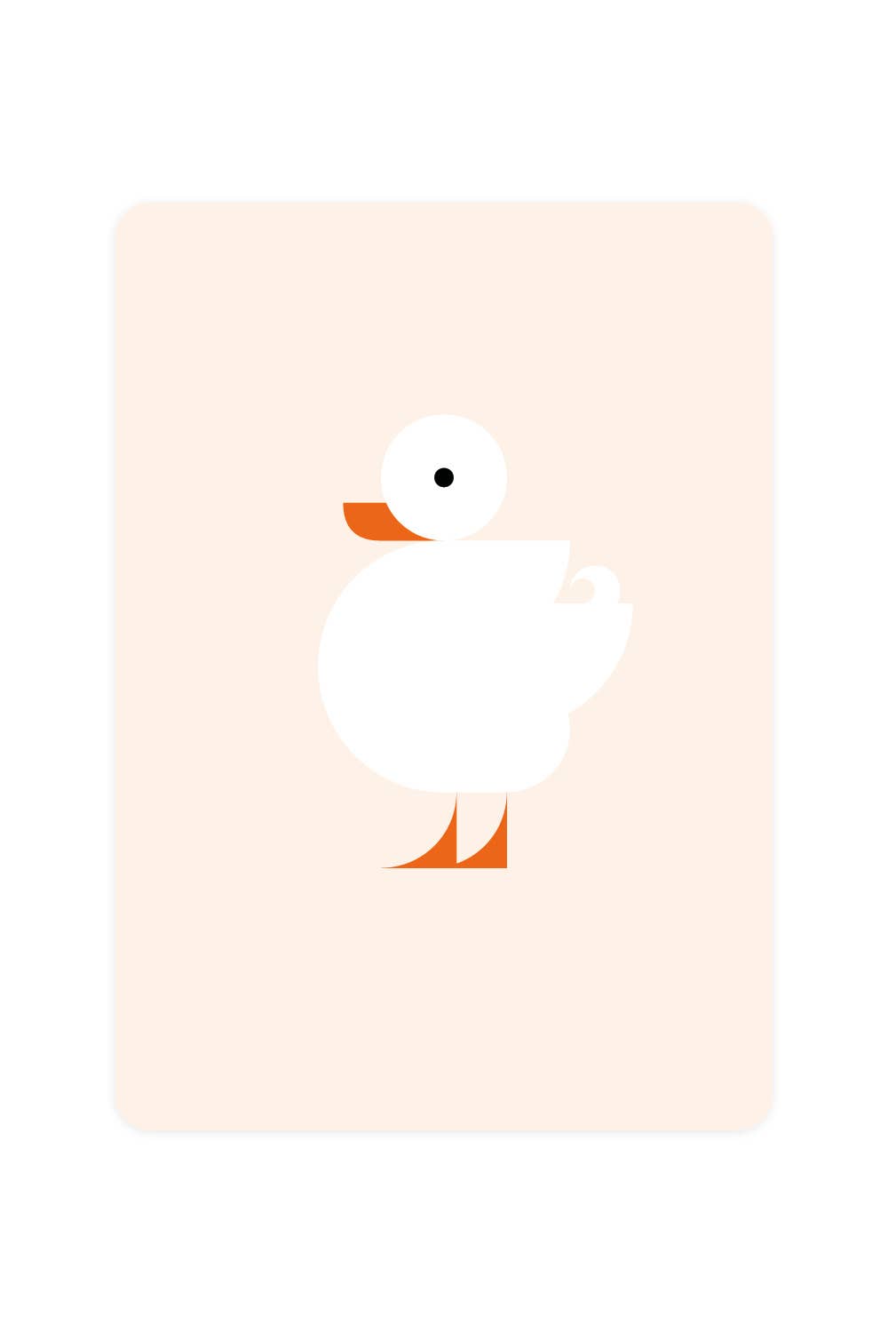 Postal con pato blanco