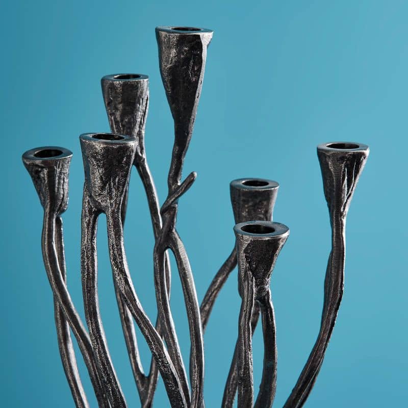 Roots Candlestick Black, Aluminum, 25 x 22 x 63.5 cm