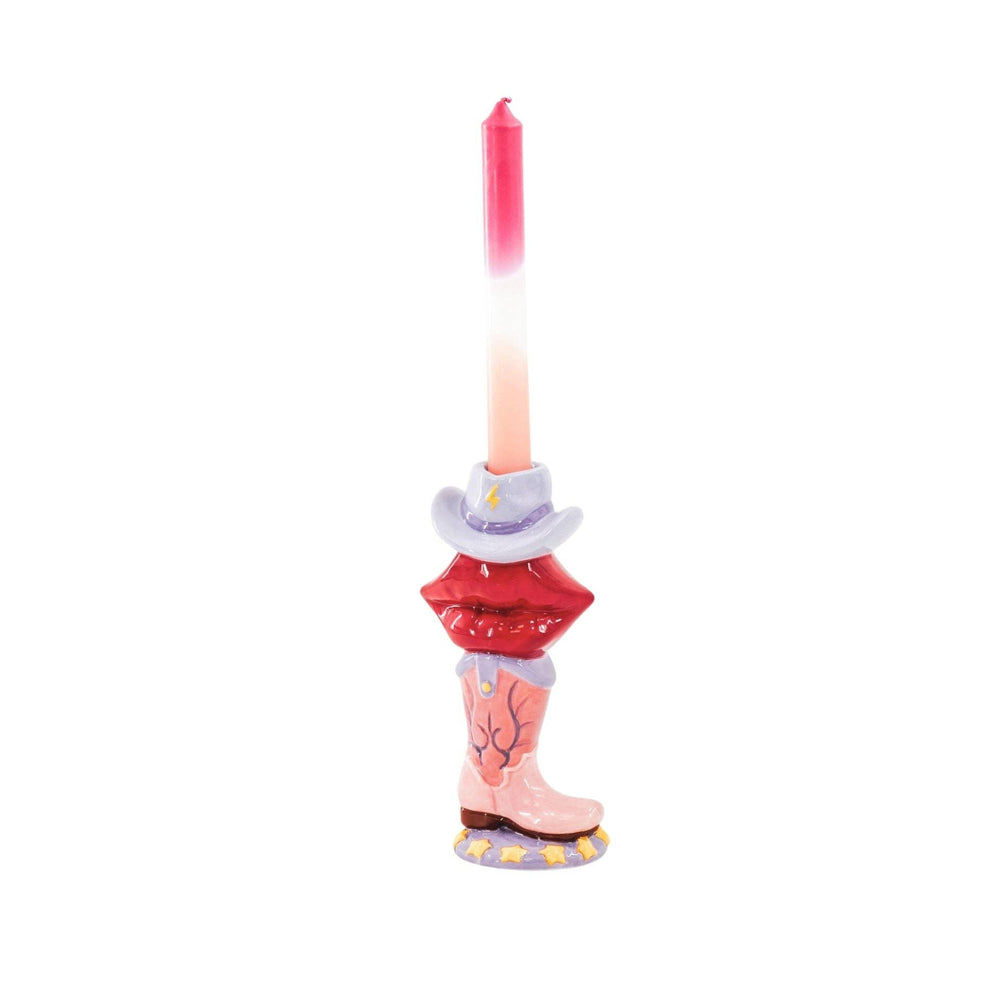 Bougeoir - Botte / Lèvre / Chapeau - Rose / Rouge / Lilas - 10x8x20 cm
