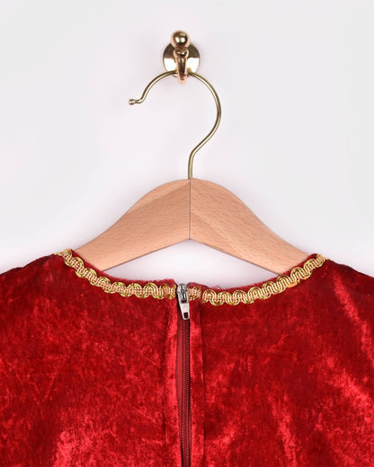 Robe de princesse en velours rouge taille 110-116 cm 4-6 ans