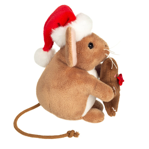 Kerstmuis pluche speelgoed met peperkoekmannetje