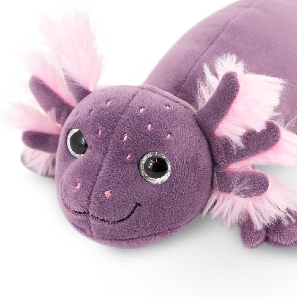 Peluche ajolote morado, 20 cm