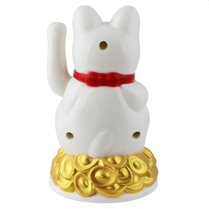 Chat chanceux blanc 11cm