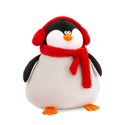 Oranje Life pinguïn pluche speelgoed met sjaal (20 cm)