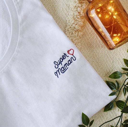 T shirt Femme brodé - Super maman