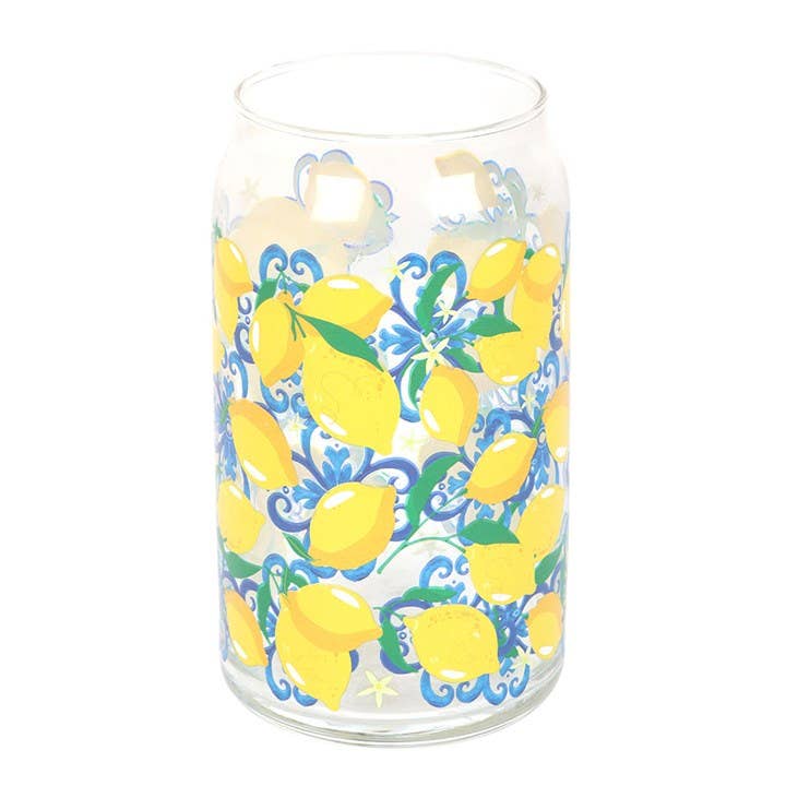 Can-Shaped Glass with Lemon Print