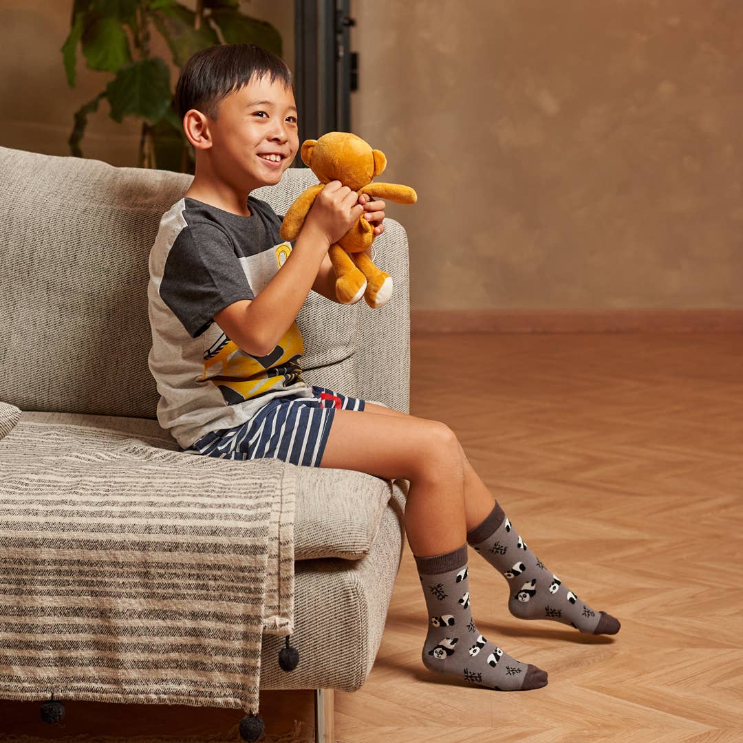 Durable and fun cotton socks for boys. Panda