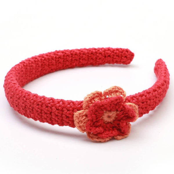 Haarband mit Blume - Rot