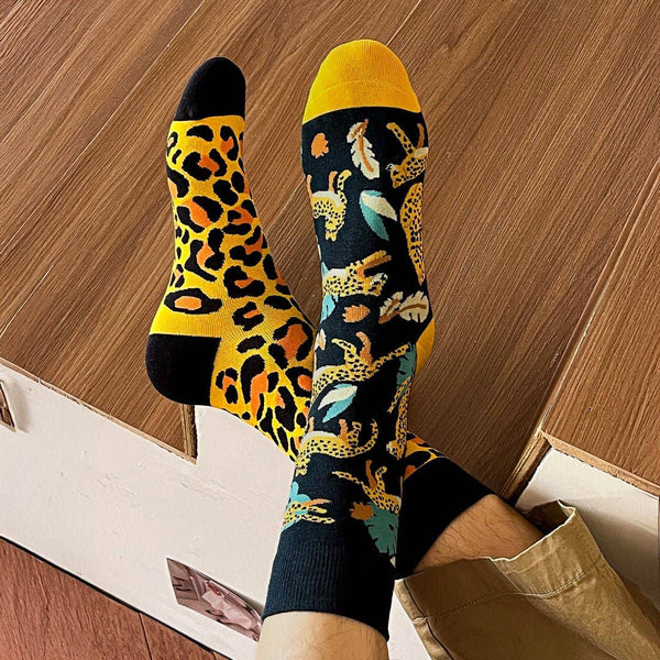 Chaussettes Dépareillées Léopards