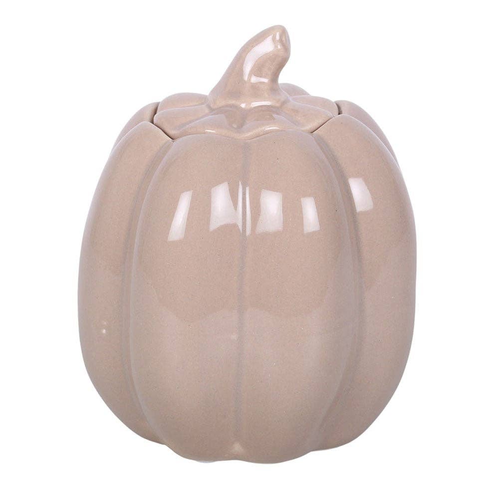 Grand brûle-parfum citrouille taupe