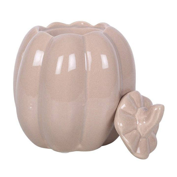 Grand brûle-parfum citrouille taupe