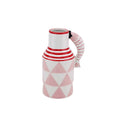 Vaso/Jarra em Forma de Peixe - Rosa/Branco/Vermelho - 14x11x21,5cm