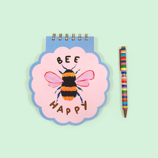 Cuaderno con forma de abeja feliz