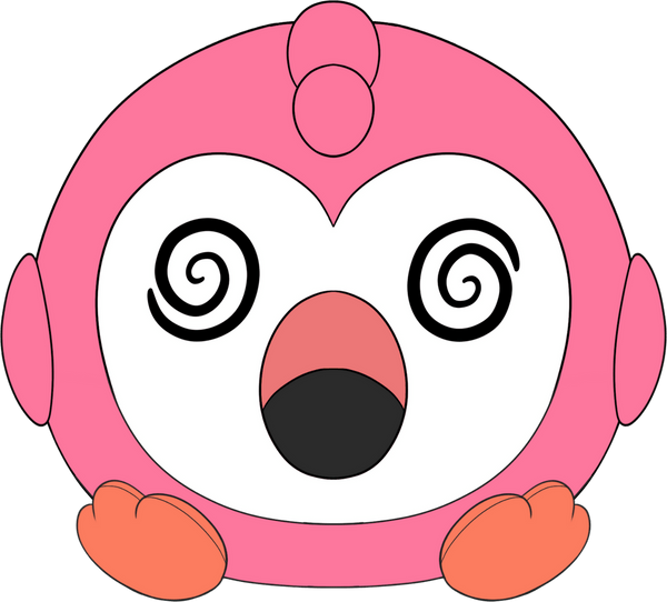 Dizzy Flamingo Stickie (6in)