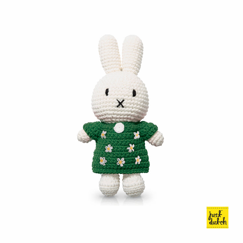 Peluche Miffy - Robe à Fleurs Verte