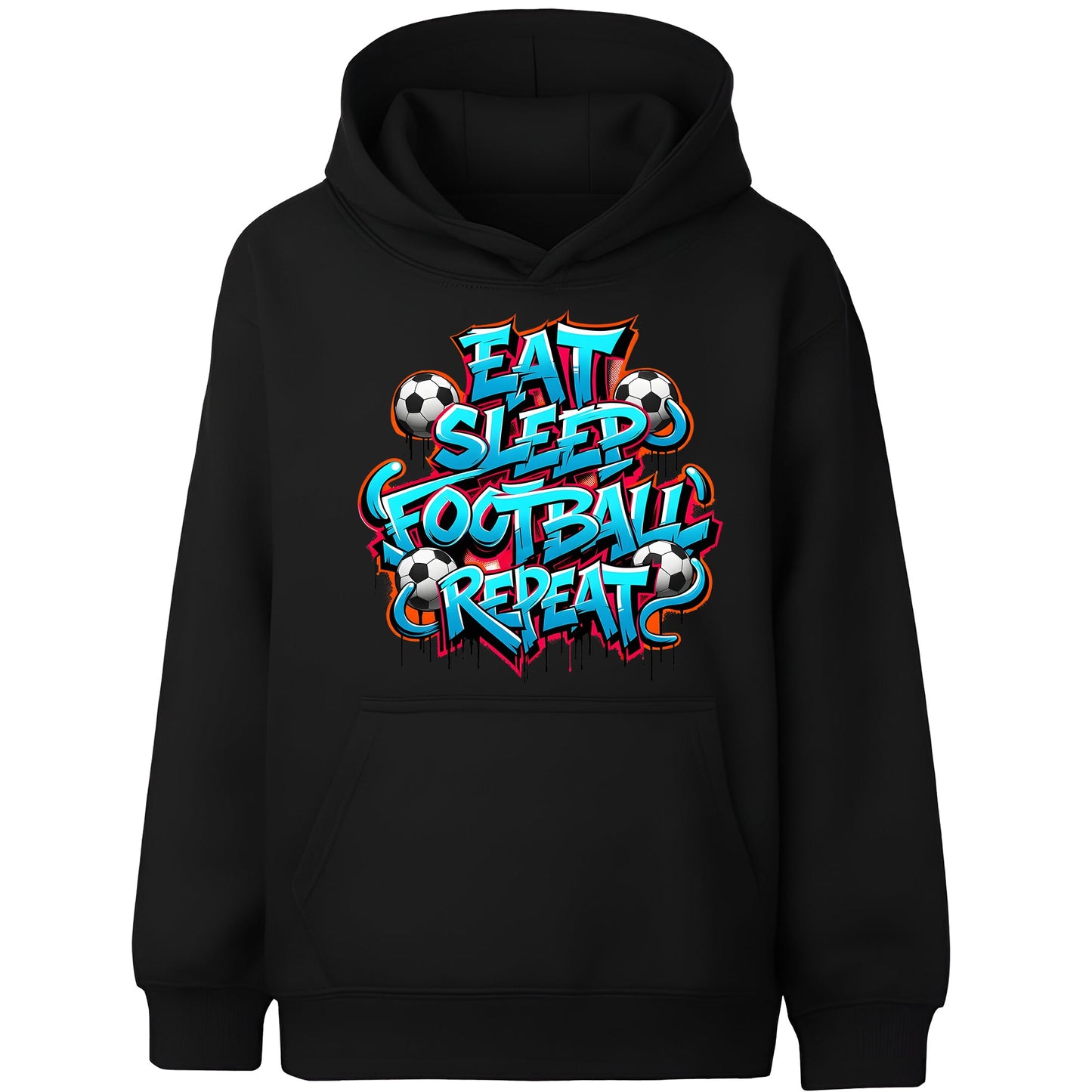 Fringoo gamer Sweat à capuche noir garçon Cotton Rich Soft Hooded Sweatshirt- EatFootball noir
