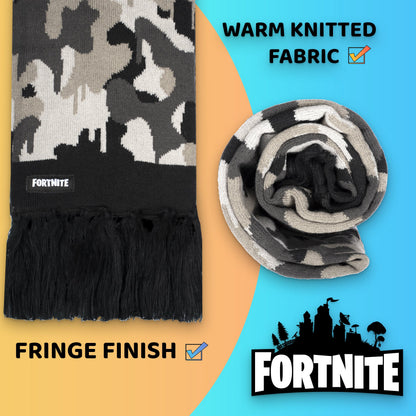 Ensemble bonnet et écharpe – Fortnite Set- Camo gris