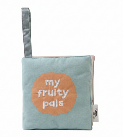 Livre en tissu sensoriel à effet froissé FRUITY PALS