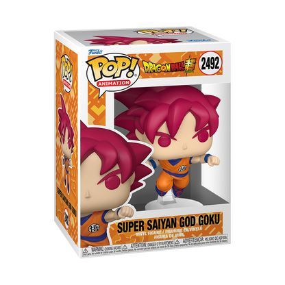 Funko Pop! Super Saiyan God Goku Punching 2492 - boîte officielle Funko