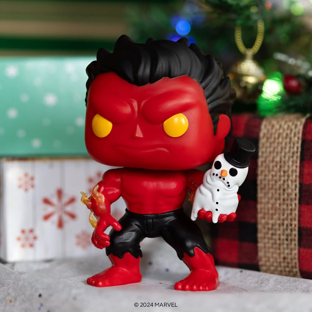 Pop! Hulk Vermelho com Boneco de Neve 