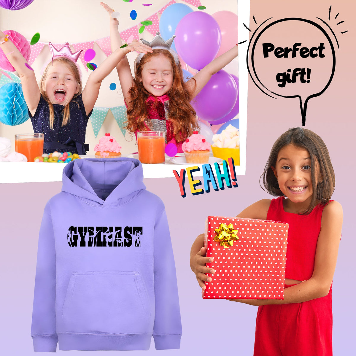 Sweat à capuche gymnastique – Fringoo Gymnastic for Cotton Rich Soft Hooded – Gymnast violet