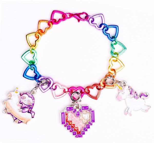 Bracelet à breloques – Charm Bracelet – Pixel Heart