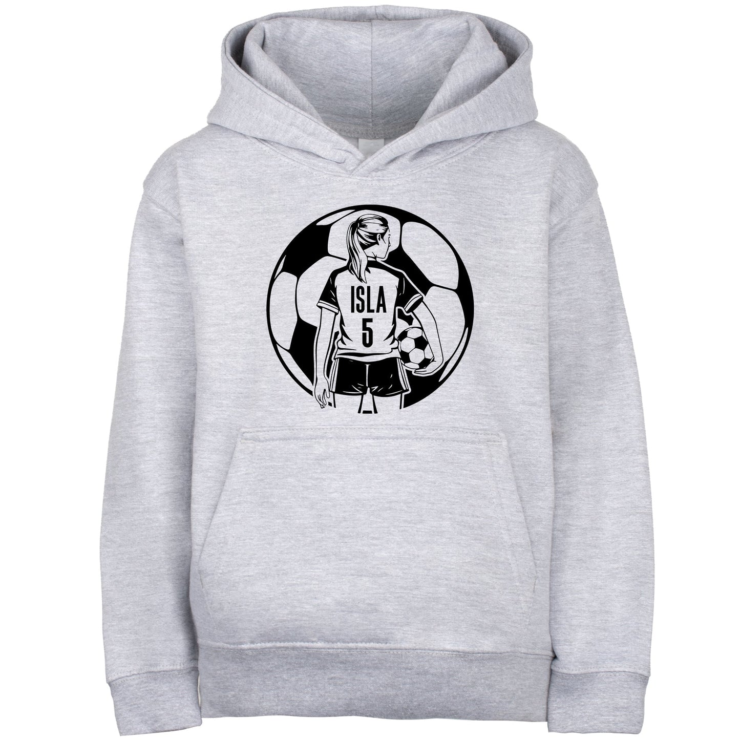 Fringoo football Sweat à capuche gris fille Cotton Rich Soft Hooded Sweatshirt- football Ball fille gris