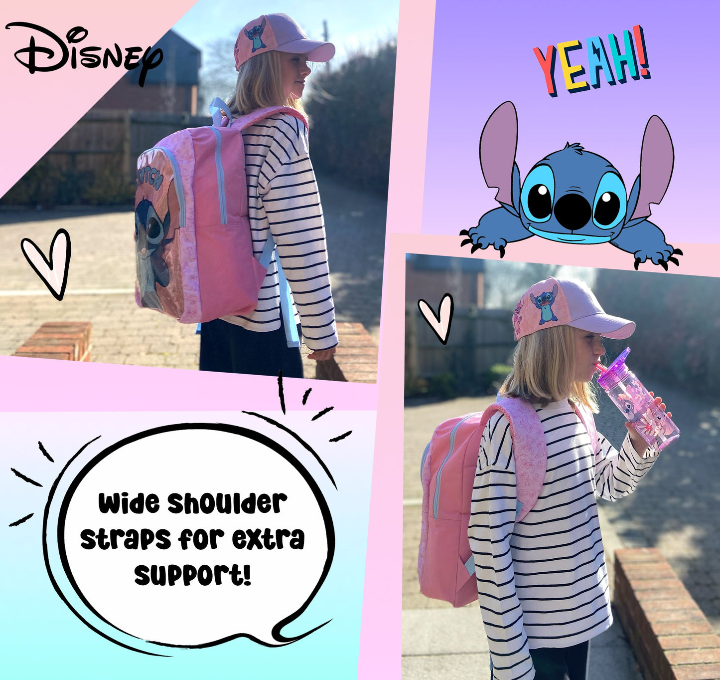 Disney Stitch pailleté Sac à dos fille