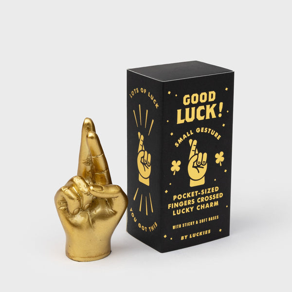 Good Luck – Golden Fingers Crossed Lucky Charm | SUCK UK