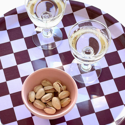 Grape CHECKER Round Serving Tray - 31 cm