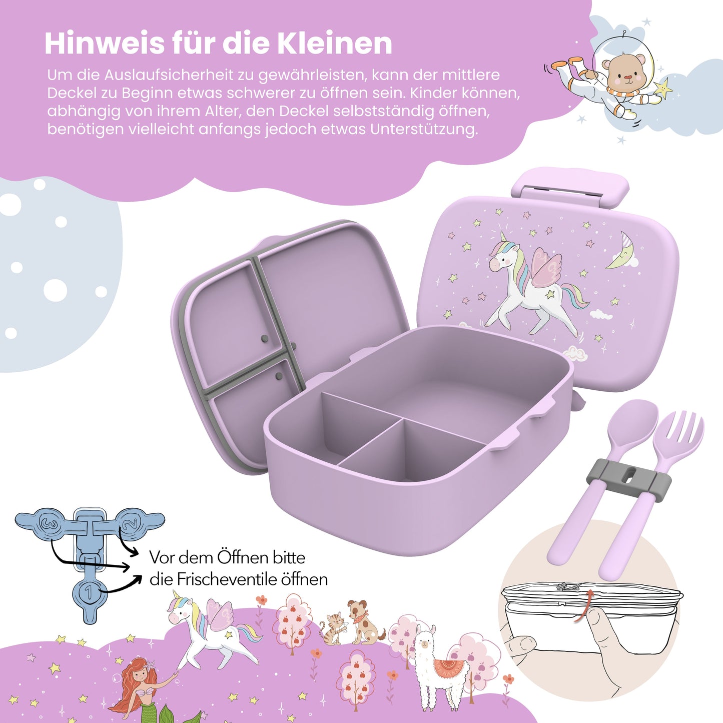 Einhorn Bundle - Bento Box Set & Trinkflasche 450ml