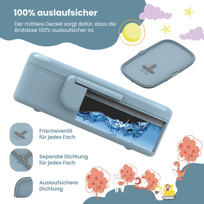 Brotdose Kinder mit Fächern, leicht & auslaufsicher - Bagger