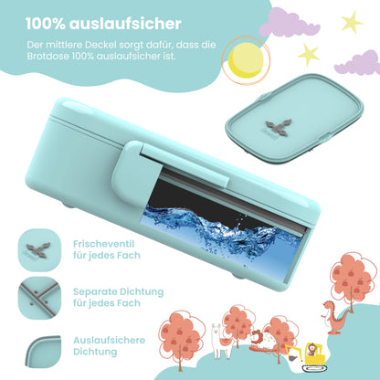 Brotdose Kinder mit Fächern, leicht & auslaufsicher- Pinguin