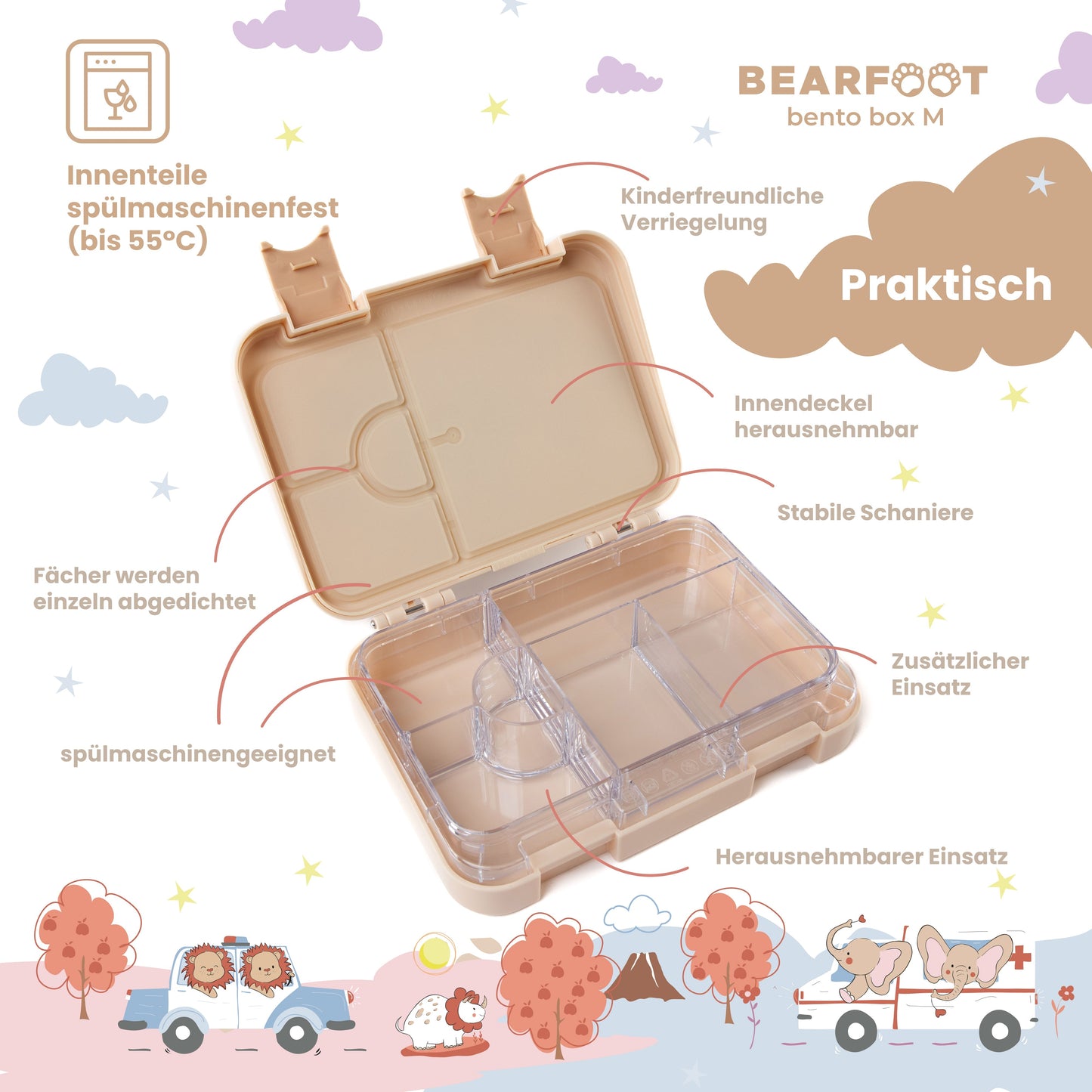 Brotdose Kinder mit Fächern, Lunchbox, Bento box - Polizei