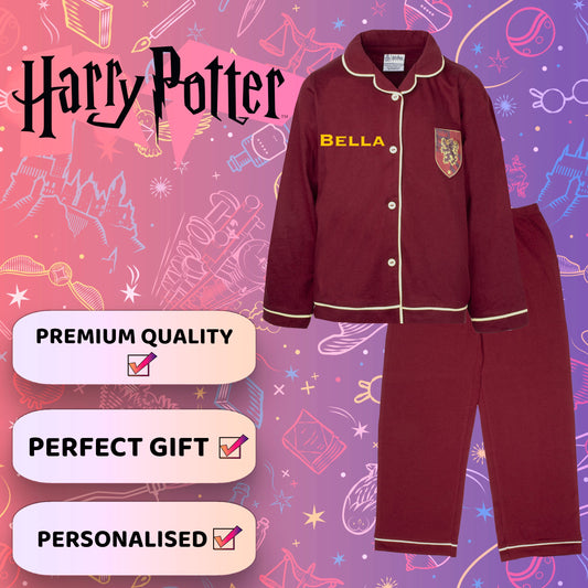 Harry Potter Pyjamas with Buttons – Burgundy