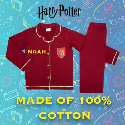 Harry Potter Pyjamas with Buttons – Burgundy