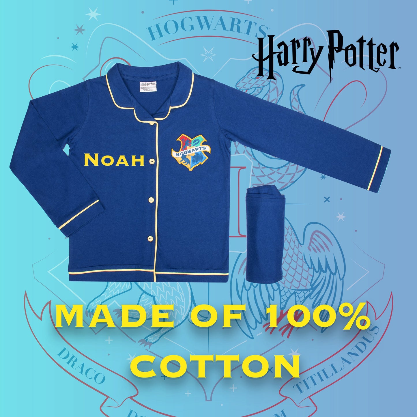Harry Potter Pyjamas with Buttons – Navy bleu