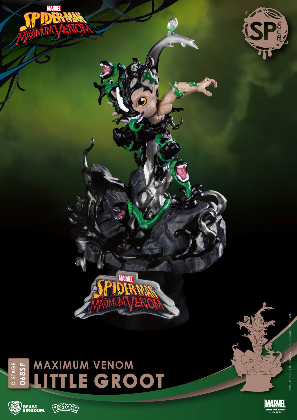 marvel comics diorama pvc d stage maximum venom little groot special edition 16 cm