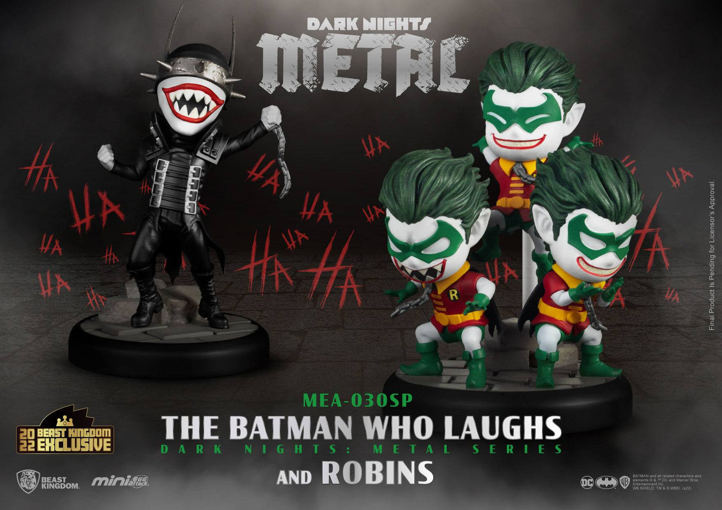 Noches oscuras: Metal Batman Who Laughs y Robin Minions Ataque de huevos 