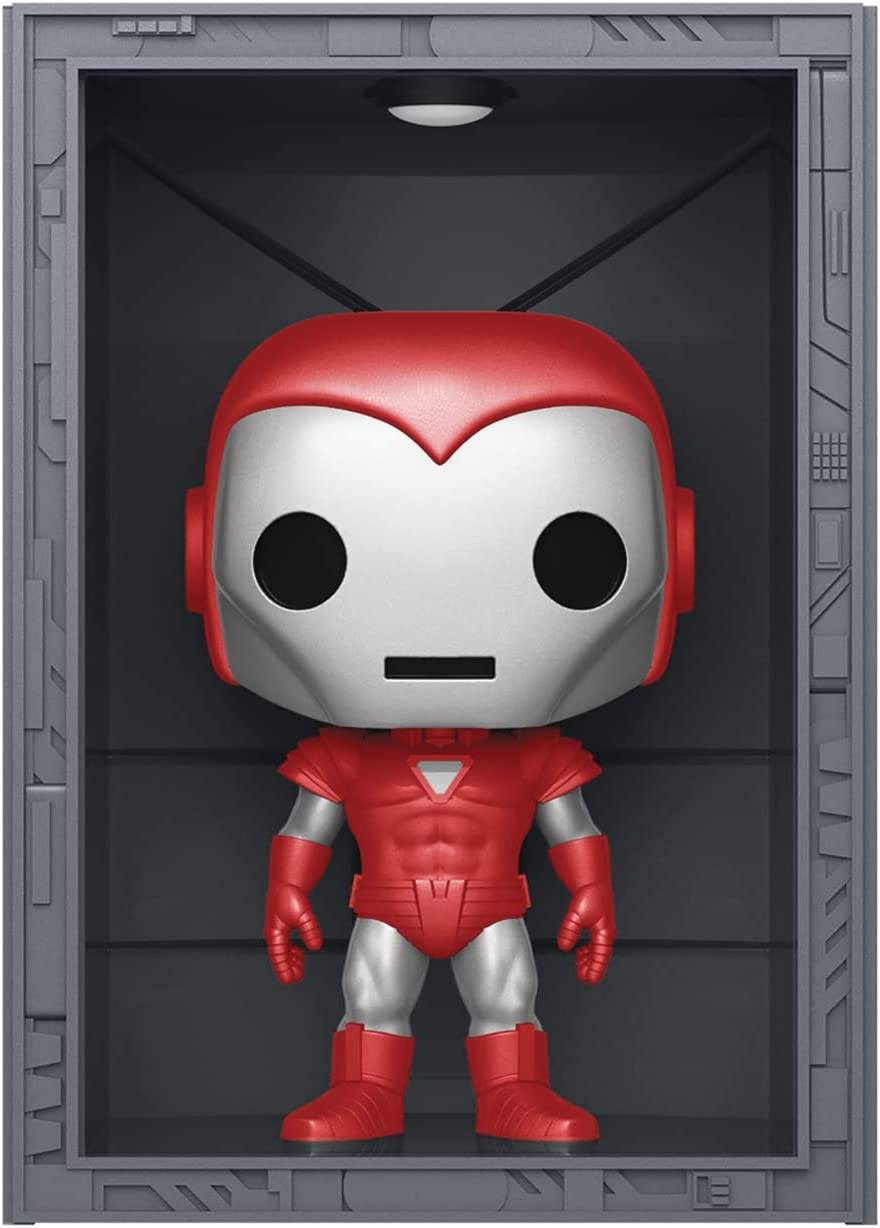 marvel pop deluxe hall of armor iron man model 8 silver centurion px exclusive