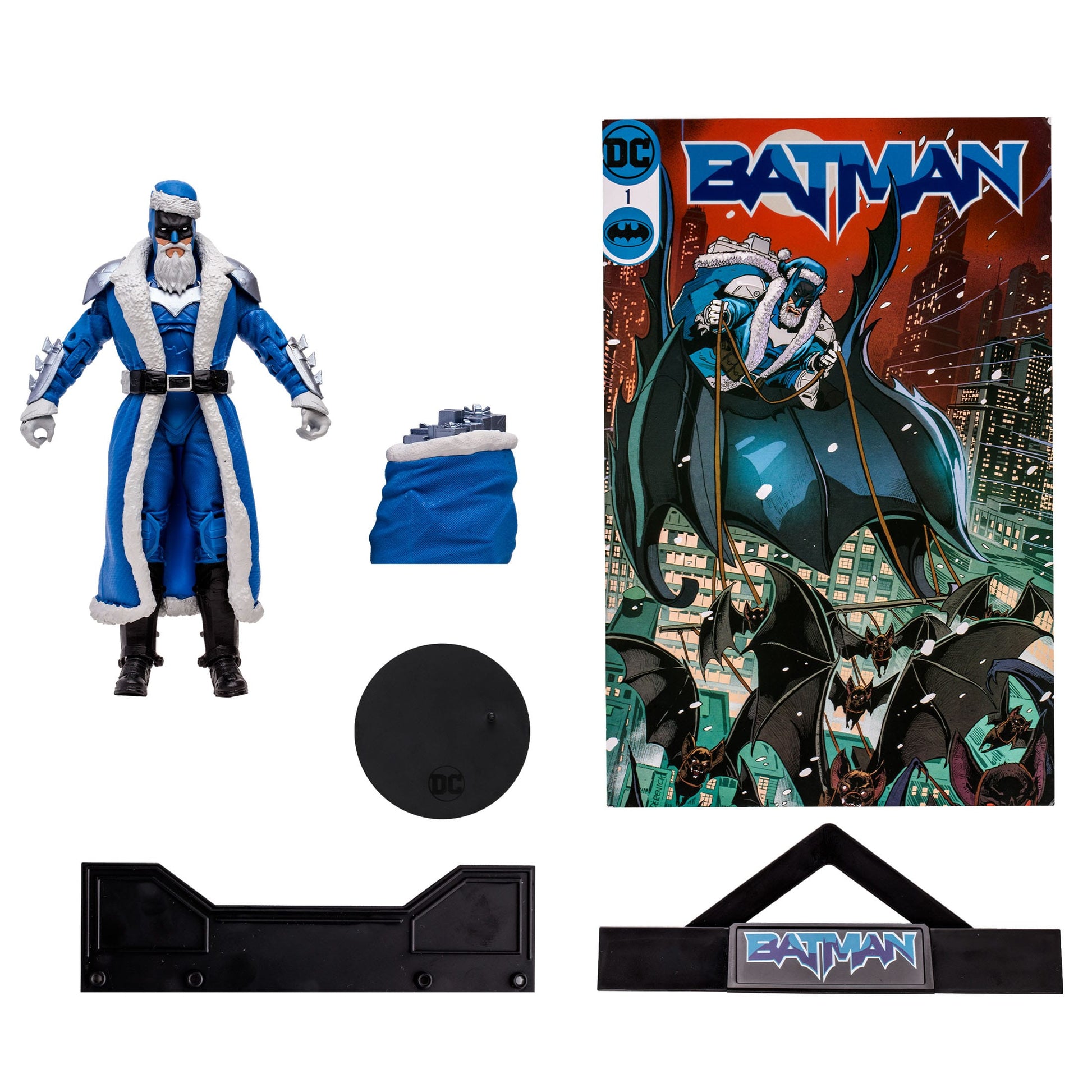 batman santa blue gold label mcfarlane toys