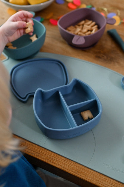 Bol à manger Lili l'Ours Silicone Prune