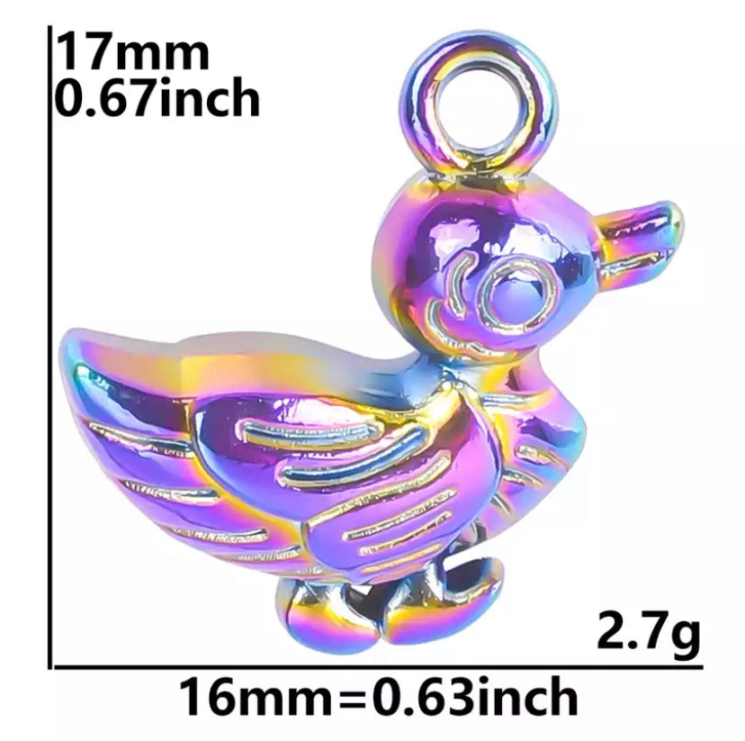 Ciondolo anatra arcobaleno
