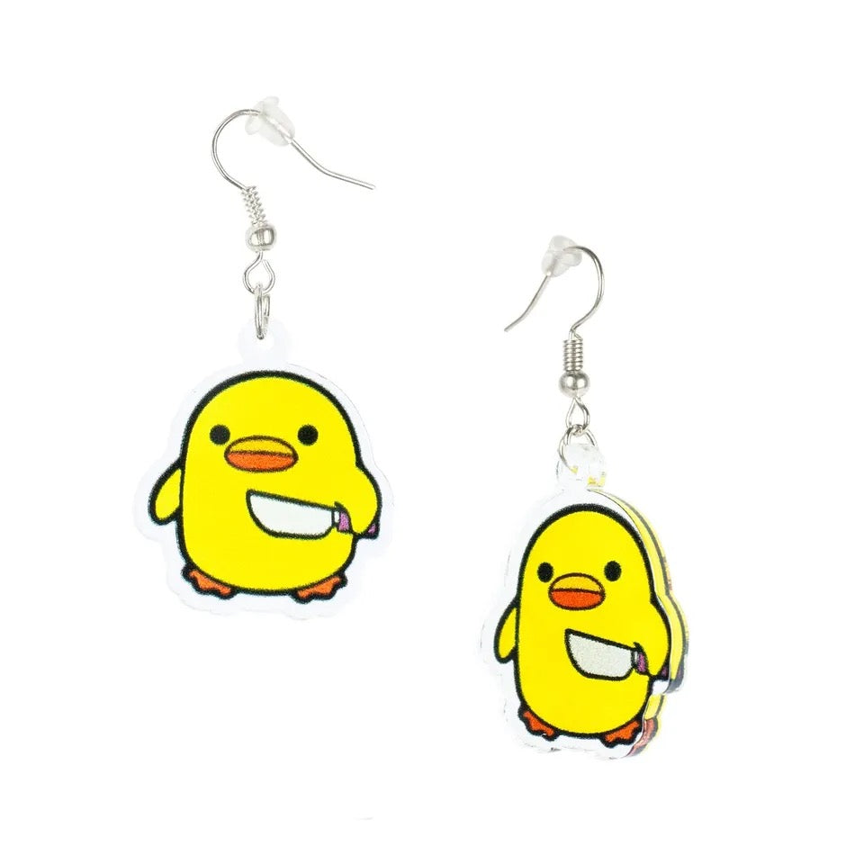 Boucles d’oreille Canard avec un Couteau