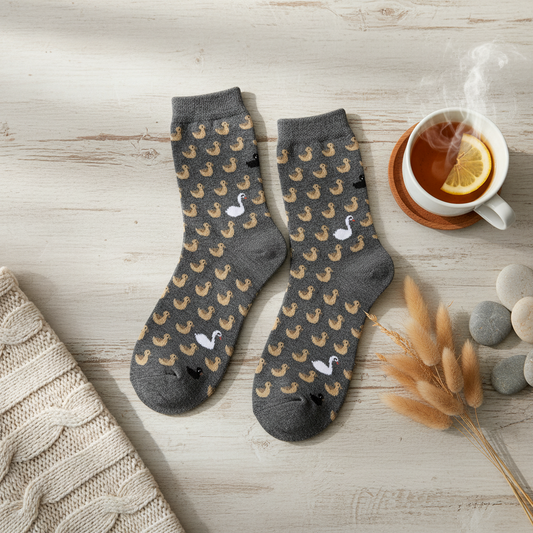 Meias de pato amarelo