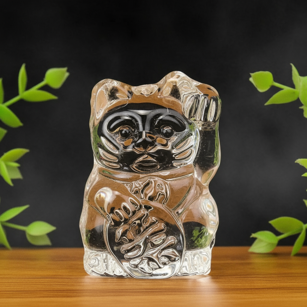 Statuette Chat Chanceux Blanc