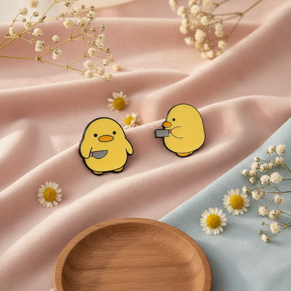 Pins Canard Jaune Couteau