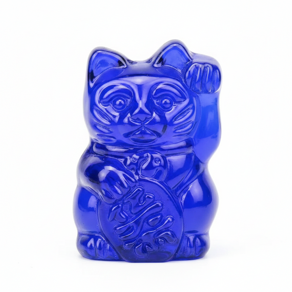 Figurina del gatto blu fortunato