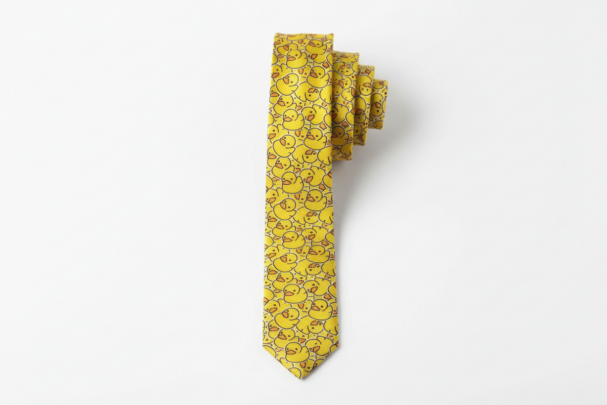 Corbata de pato amarillo