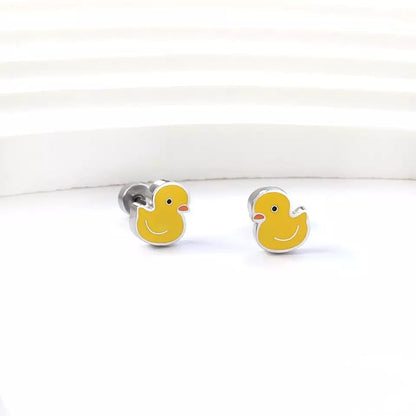 Boucles d'Oreilles Canard Jaune